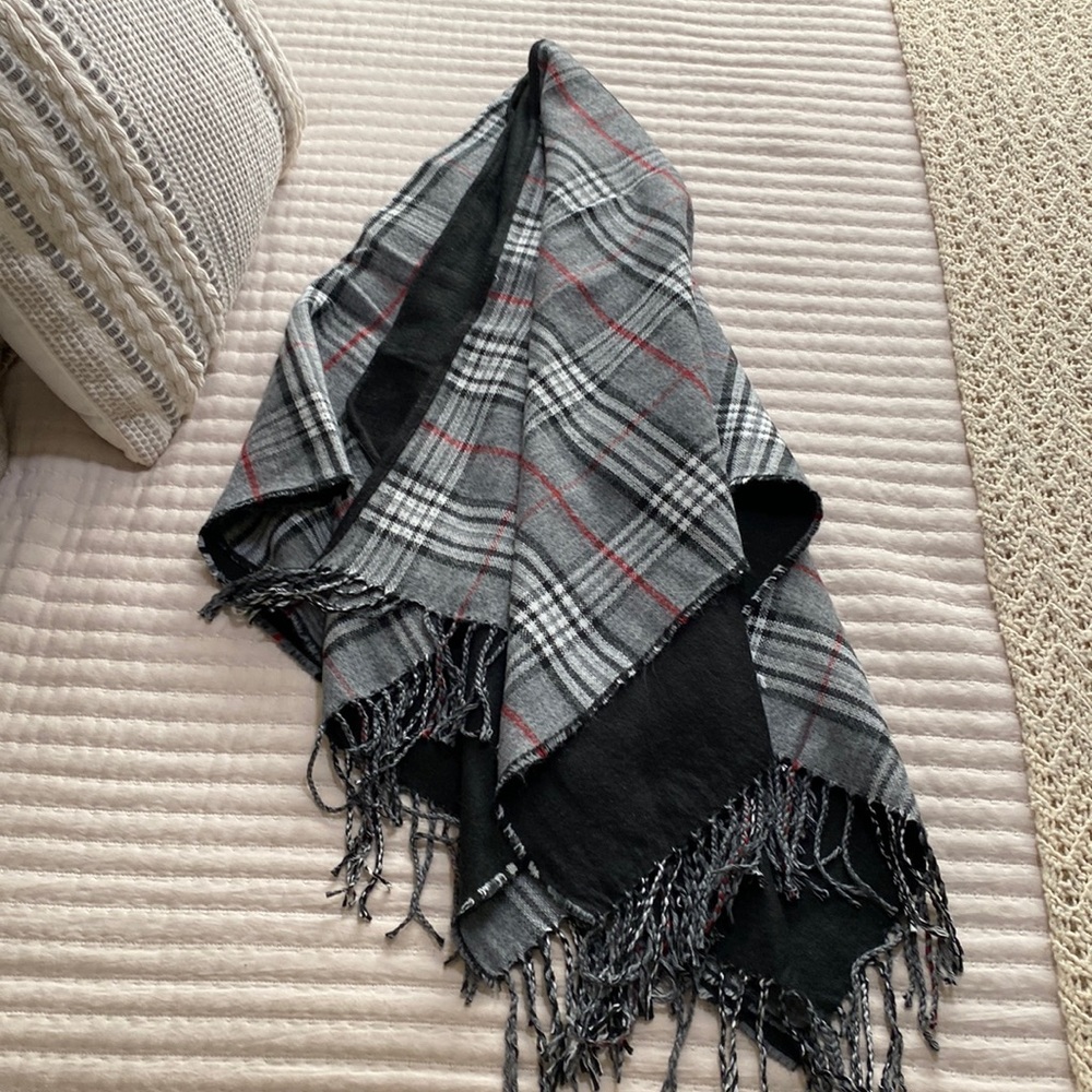 Reversible Wrap Poncho Shawl- One Size